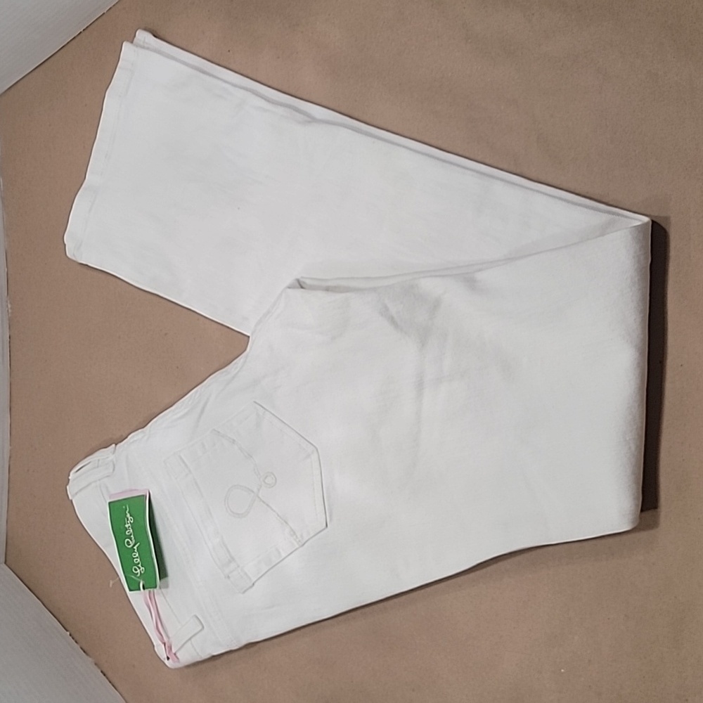 NEW with Tags Lilly Pulitzer White 'Palm Beach Straight Fit' Jeans, Size 6